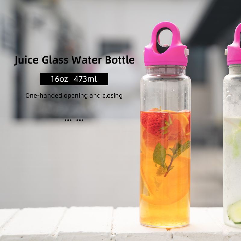 16oz Glass Water Bottle With Silicone Sleeve