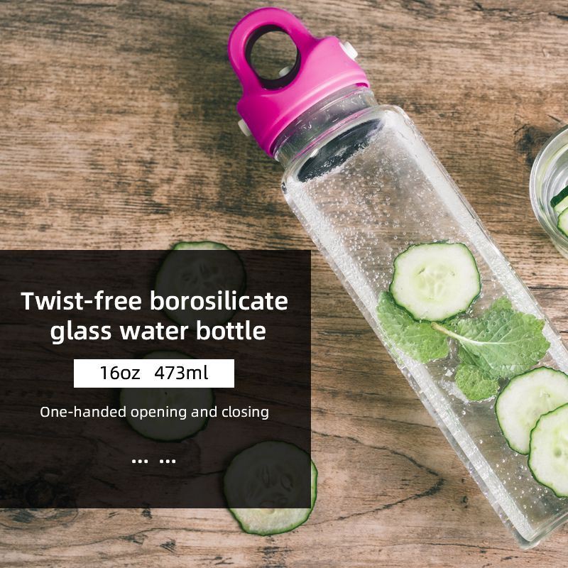 Twist-free Borosilicate Glass Water Bottle
